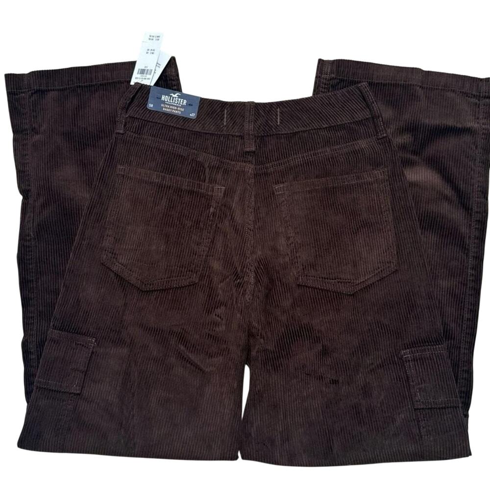 Hollister Ultra High-Rise Corduroy Baggy Cargo Pants NWT - Picture 4 of 5